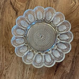 Indiana cut glass hobnail deviled egg plate beautiful great for Easter e…